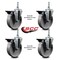Service Caster 5 Inch Semi Steel 12 MM Threaded Stem Caster Set with Brake SCC-TS20S514-SSS-PLB-M1215-4 - alternate 4